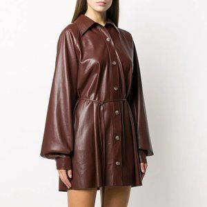 Nanushka Joy Vegan Leather Shirt Dress